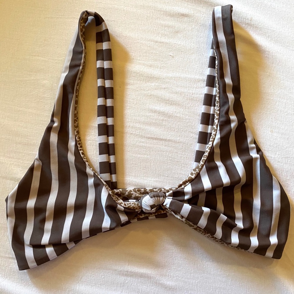 Acacia Spain top brown/white stripe